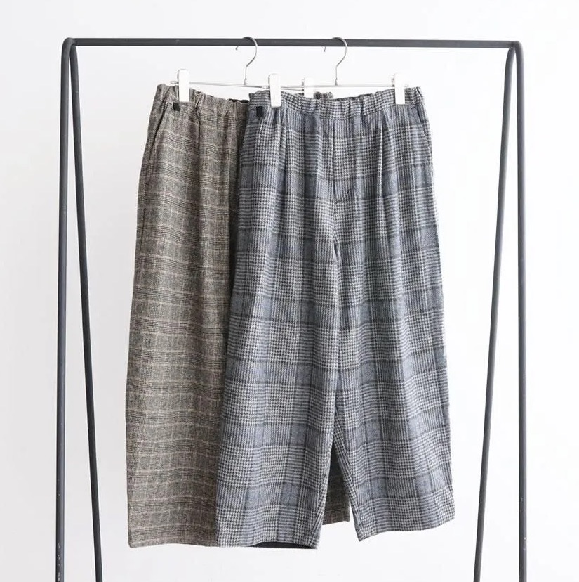 NATURAL LAUNDRY コットン3つ杢チェック ワイドエッグパンツ | AIDA