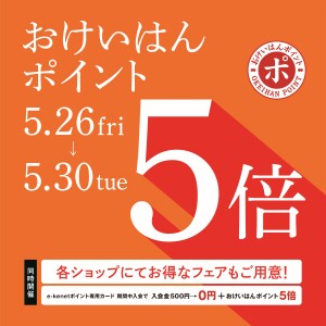 おけいはんポイント5倍キャンペーン