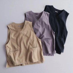 ORCHID コットンリネンダンプ Vネックベスト