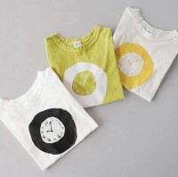 grin マナプール天竺 時計プリントTシャツ