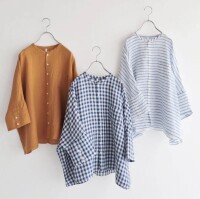 NATURAL LAUNDRY 先染めリネン ランドスケープシャツ