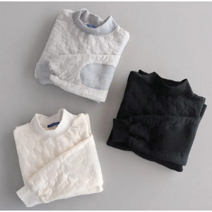 NATURAL LAUNDRY ドットキルトジャガード リブモックプルオーバー