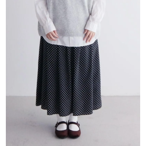 Veins イージーシフォンスカート／ドッドプリント