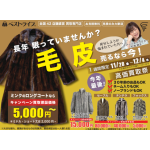 長年眠っていませんか？ 毛皮売るなら今！高価買取祭り