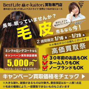 長年 眠っていませんか？ 毛皮売るなら今！