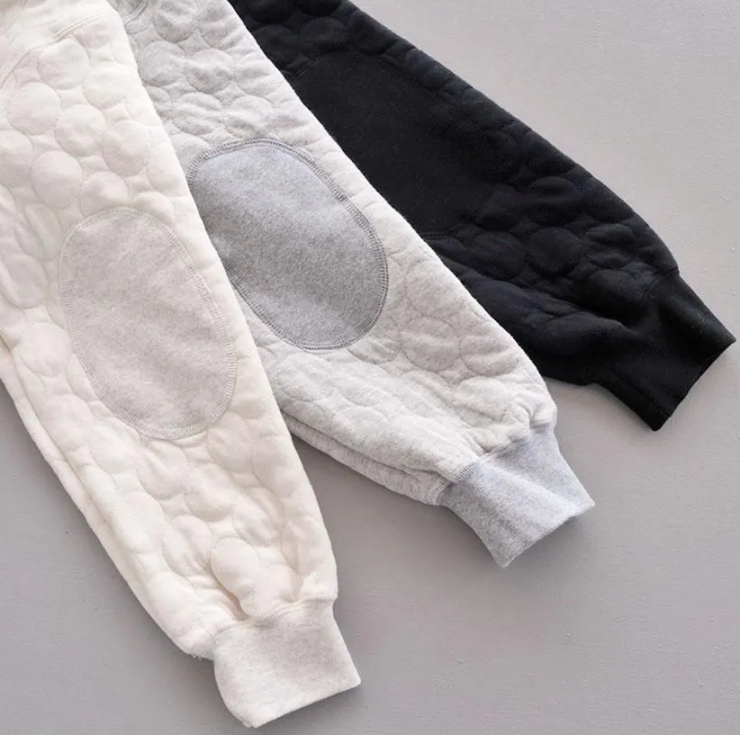 NATURAL LAUNDRY ドットキルトジャガード リブモックプルオーバー