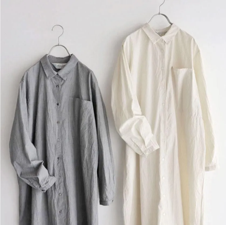 MidiUmi ビッグポケットシャツワンピース