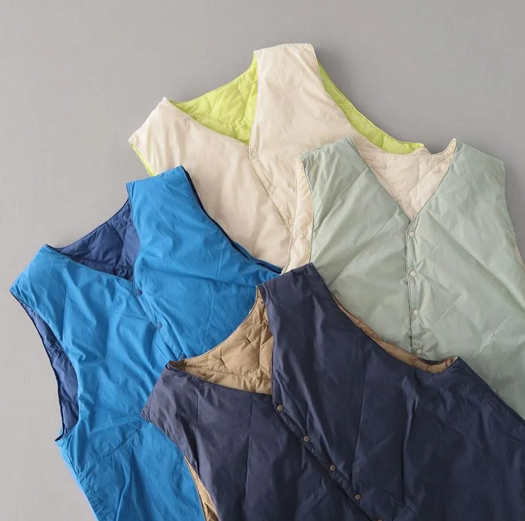 NATURAL LAUNDRY 20デニールナイロンダウン ラウンドヘムベスト