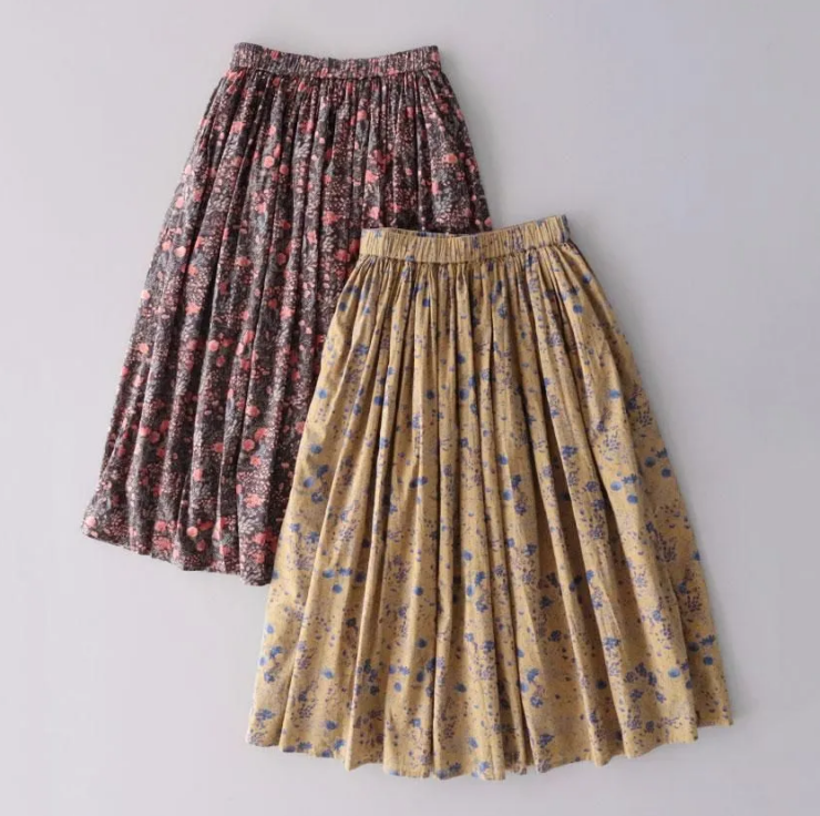 SOIL 60s CAMBRIC FLOWER PRINT GATHERED SHIRT