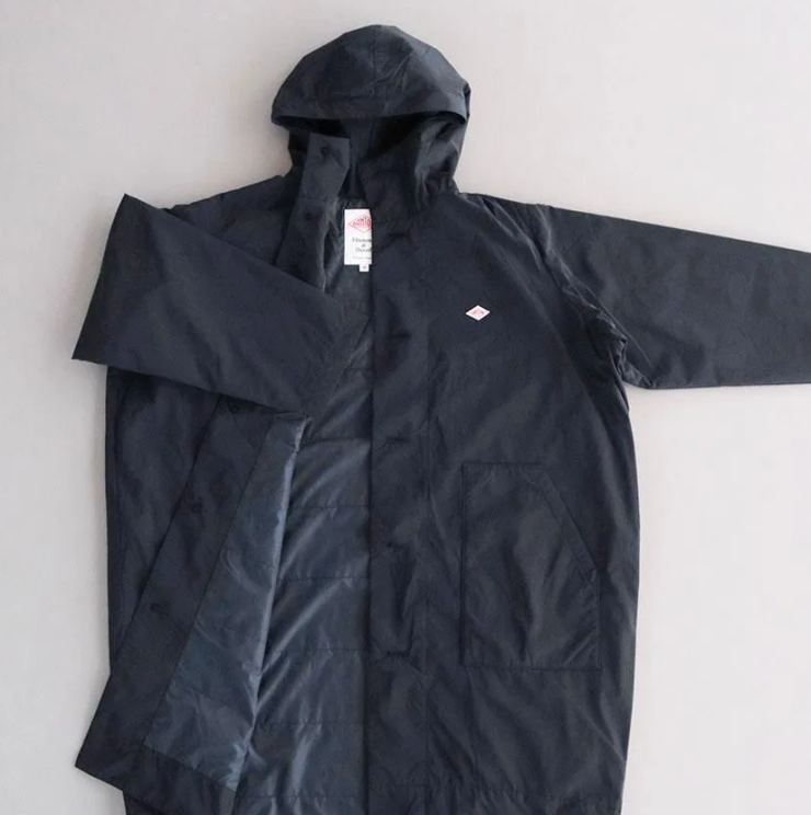DANTON ピーチタフタ インサレーション ロングフーデッドコート
