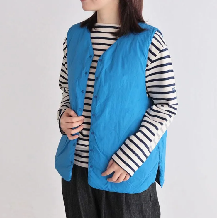 NATURAL LAUNDRY 20デニールナイロンダウン ラウンドヘムベスト