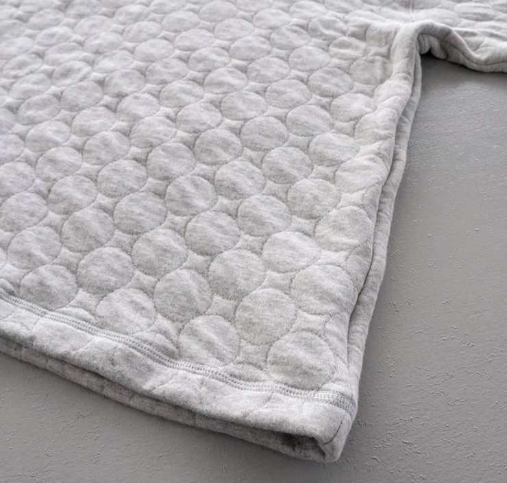 NATURAL LAUNDRY ドットキルトジャガード リブモックプルオーバー