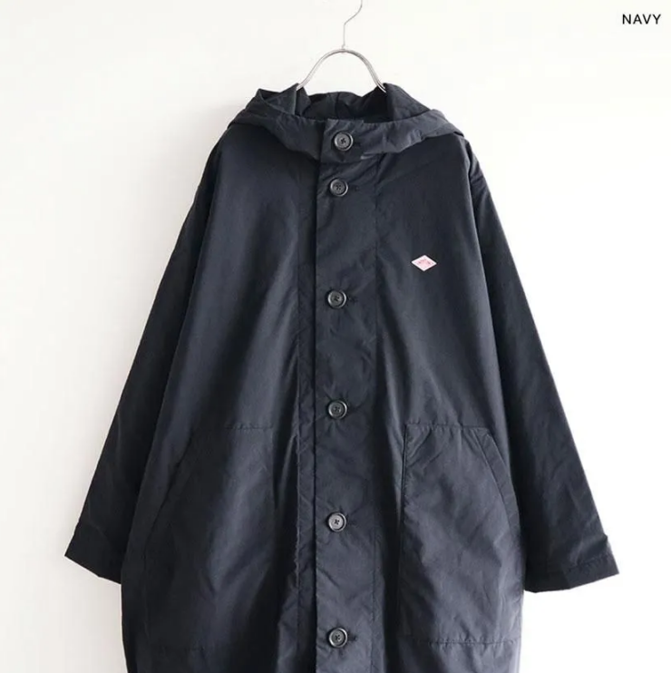 DANTON ピーチタフタ インサレーション ロングフーデッドコート