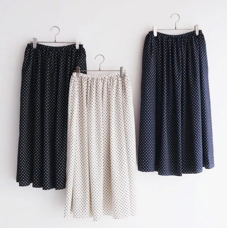 Veins イージーシフォンスカート／ドッドプリント