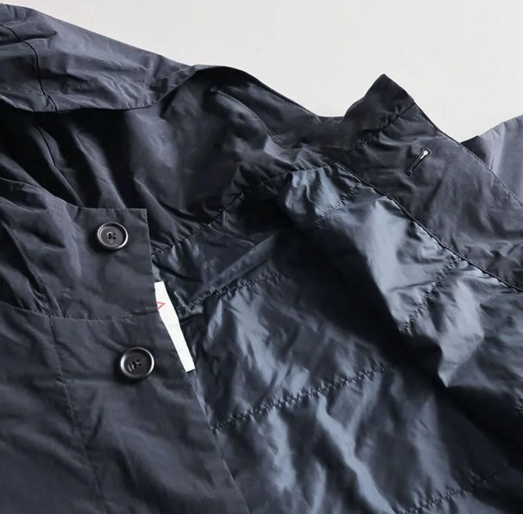 DANTON ピーチタフタ インサレーション ロングフーデッドコート