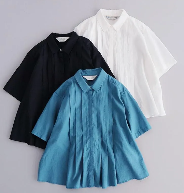 MidiUmi タックショートシャツ