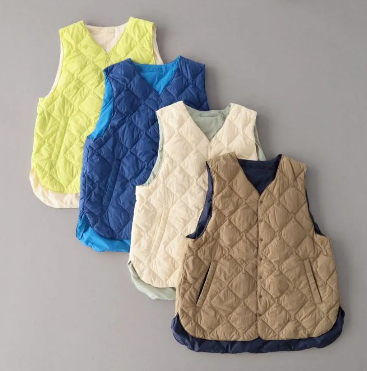 NATURAL LAUNDRY 20デニールナイロンダウン ラウンドヘムベスト